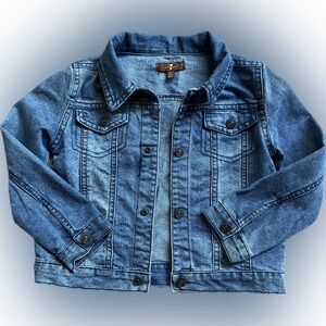 7 For All Mankind Lightweight Denim Jean Jacket Kids Toddler Size 4T Button Up